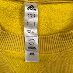 Adidas Sweatshirt Mens Small Yellow Sportswear Spell Out Pullover Crewneck