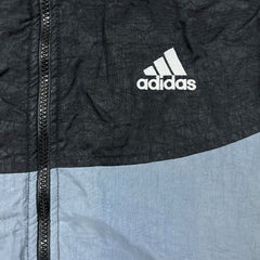 Vintage 90s Adidas Jacket Mens Large Black Essential Stripe Full Zip