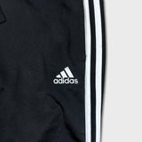 Adidas Track Pants Mens Small Black 3 Stripes Spell Out Training Athletic Jogger