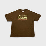 Vintage Y2K Tim Hortons T Shirt Mens XL Brown Gimmie My Timmies Coffee Graphic Tee