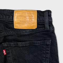 Levi's 502 Jeans Mens 30x28 Black Regular Taper Fit Dark Wash Denim Pants