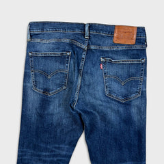 Levi's 502 Jeans Mens 34x32 Blue Regular Taper Fit Dark Wash Stretch Denim Pants