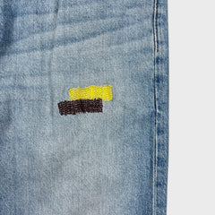 Levi's 551 Z Jeans Mens 30x32 Blue Straight Fit Light Wash Embroidered Logo Denim Pants