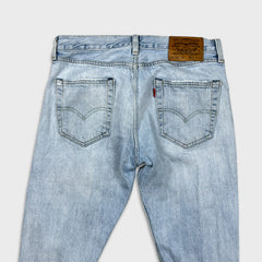 Levi’s 501 ST Jeans Mens 30x30 Blue Straight Taper Light Wash Distressed Denim Pants