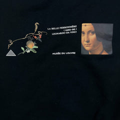 Uniqlo Louvre Museum Sweatshirt Womens XL Black Leonardo Da Vinci Pullover