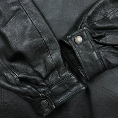 Vintage 90s Pelle Cuir Leather Jacket Mens 2XL Black Genuine Leather Quilted Lined