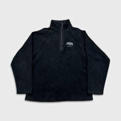 Vintage 90s PUMA Fleece Mens Large Black 1/4 Zip Original Pullover Jacket