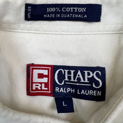 Vintage 90s Chaps Ralph Lauren Shirt Mens Large White Button Up