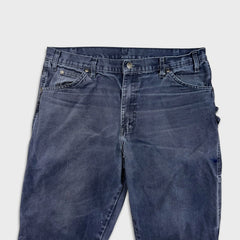 Dickies Pants Mens 36x32 Blue Faded Wash Carpenter Hammerloop Workwear Canvas Pants