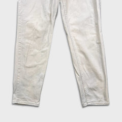 Vintage 90s Wrangler Mom Jeans Womens 34x32 White USA High Waist Taper Leg Denim