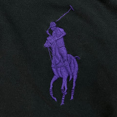 Vintage 90s Polo Ralph Lauren Shirt Mens Medium Black Big Pony Casual Preppy Tee