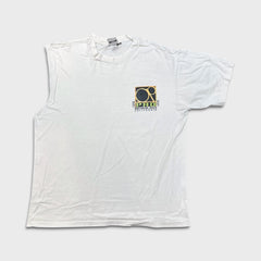 Vintage 90s Ocean Pacific Sleeveless T Shirt Mens Large White Thrashed Beach Surfing