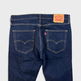 Levi's 512 Jeans Mens 36x30 Blue Slim Taper Leg Dark Wash Mid Rise Stretch Denim Pants