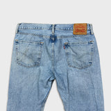 Levi's 502 Jeans Mens 34x33 Blue Regular Taper Fit Light Wash Faded Denim Pants