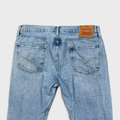 Levi's 502 Jeans Mens 34x33 Blue Regular Taper Fit Light Wash Faded Denim Pants