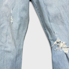 Levi's 501 S Jeans Womens 31x28 Blue Skinny Fit Slim Taper Distressed Light Wash Pants