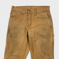 Dickies Pants Mens 28x32 Beige Straight Leg Faded Hammer Loop Canvas Workwear