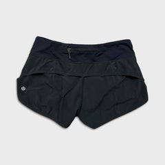 Lululemon Speed Up Low Rise Lined Running Shorts Womens Size 4 Black Athletic