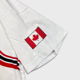 Vintage Y2K Team Canada Hockey T Shirt Mens Large White Bulletin Sleeve Flag Tee