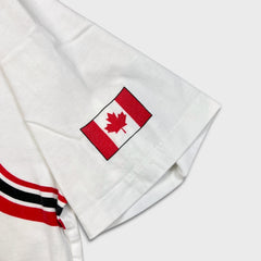 Vintage Y2K Team Canada Hockey T Shirt Mens Large White Bulletin Sleeve Flag Tee