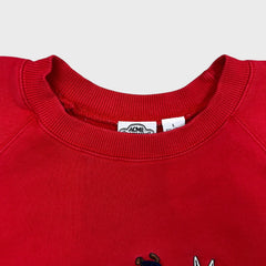 Vintage 90s Looney Tunes Ski Sweatshirt Mens Large Red Acme Cartoon Bugs Bunny
