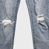 Levi's Wedgie Straight Jeans Womens 26x28 Blue Distressed Light Wash Denim Pants