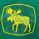 Vintage Y2K John Moose T Shirt Mens XL Green Outdoor Banff Canada Funny Nature Tee