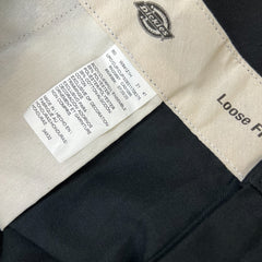 Dickies Pants Mens 34x32 Black Loose Fit Double Knee Workwear Baggy Trouser