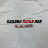 Vintage 90s Gildan Molson Canadian T Shirt Mens XL White Canada Kicks A** I Am Canadian Tee