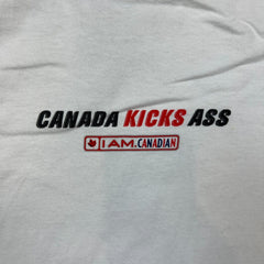 Vintage 90s Gildan Molson Canadian T Shirt Mens XL White Canada Kicks A** I Am Canadian Tee