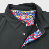 Robert Graham Shirt Mens Medium Black Cotton Casual Preppy Short Sleeve Polo