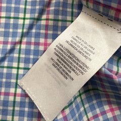 Polo Ralph Lauren Shirt Mens Large Blue Pony Checkered Casual Long Sleeve Button-Up