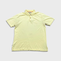 Tommy Bahama Polo Shirt Mens Large Yellow Short Sleeve Logo Preppy Casual
