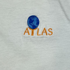 Vintage 90s Atlas World Earth T Shirt Mens XL White Short Sleeve Tultex Tee
