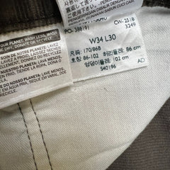 Levi's 511 Pants Mens 34x30 Brown Slim Fit Stretch Corduroy Casual Trousers