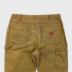 Vintage Y2K Dickies Pants Mens 38x31 Beige Double Knee Distress Carpenter Canvas Workwear