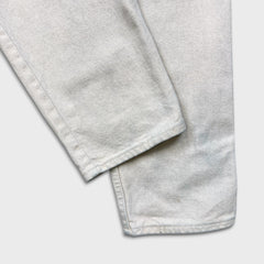 Vintage 90s Wrangler Mom Jeans Womens 34x32 White USA High Waist Taper Leg Denim
