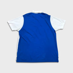 Lacoste x Andy Roddick Polo Shirt Mens XL Blue Color Block Tennis Short Sleeve