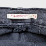 Levi's 314 Jeans Womens 32x30 Black Shaping Straight Dark Wash Stretch Denim Pants