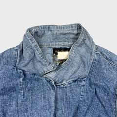 Vintage Y2K Baby Phat Jean Jacket Womens Medium Blue USA Button Up Crop Denim