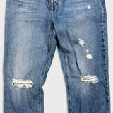 Levi's 501 Jeans Womens 28x32 Blue Original Fit Straight Distressed Medium Wash Denim Pants