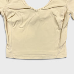 Lululemon Align T-Shirt Cropped Top Womens Size 6 Yellow Athletic Activewear Tee