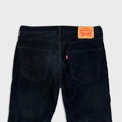 Levi's 502 Pants Mens 32x32 Black Corduroy Tapered Stretch Regular Fit Mid Rise