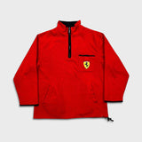 Vintage 1999 Ferrari Fleece Mens Medium Red 1/4 Zip Racing Jacket