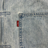 Vintage 90s Levi's Denim Shirt Mens Large Blue Red Tab Light Wash Button Up