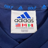 Vintage 90s Adidas Golf Jacket Mens Medium Blue Essentials 3 Stripe Windbreaker Bomber