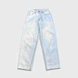 Vintage 90s Levi's 535 Jeans Mens 28x34 Blue Euro Fit Light Wash Wide Leg Baggy Denim Pants