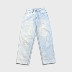 Vintage 90s Levi's 535 Jeans Mens 28x34 Blue Euro Fit Light Wash Wide Leg Baggy Denim Pants