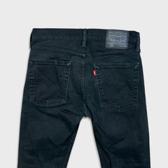 Levi's 510 Skinny Jeans Mens 30x30 Black Dark Wash Stretch Mid Rise Tapered Leg Denim Pants