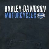 Vintage Y2K Harley Davidson Hoodie Mens Medium Black Faded Distressed Motorcycle Hooded Sweater